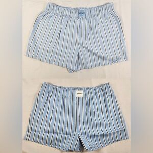 NWOT JoySpun 2 Pair Set Light Blue Striped Sleep Pajama Women’s Shorts L Large